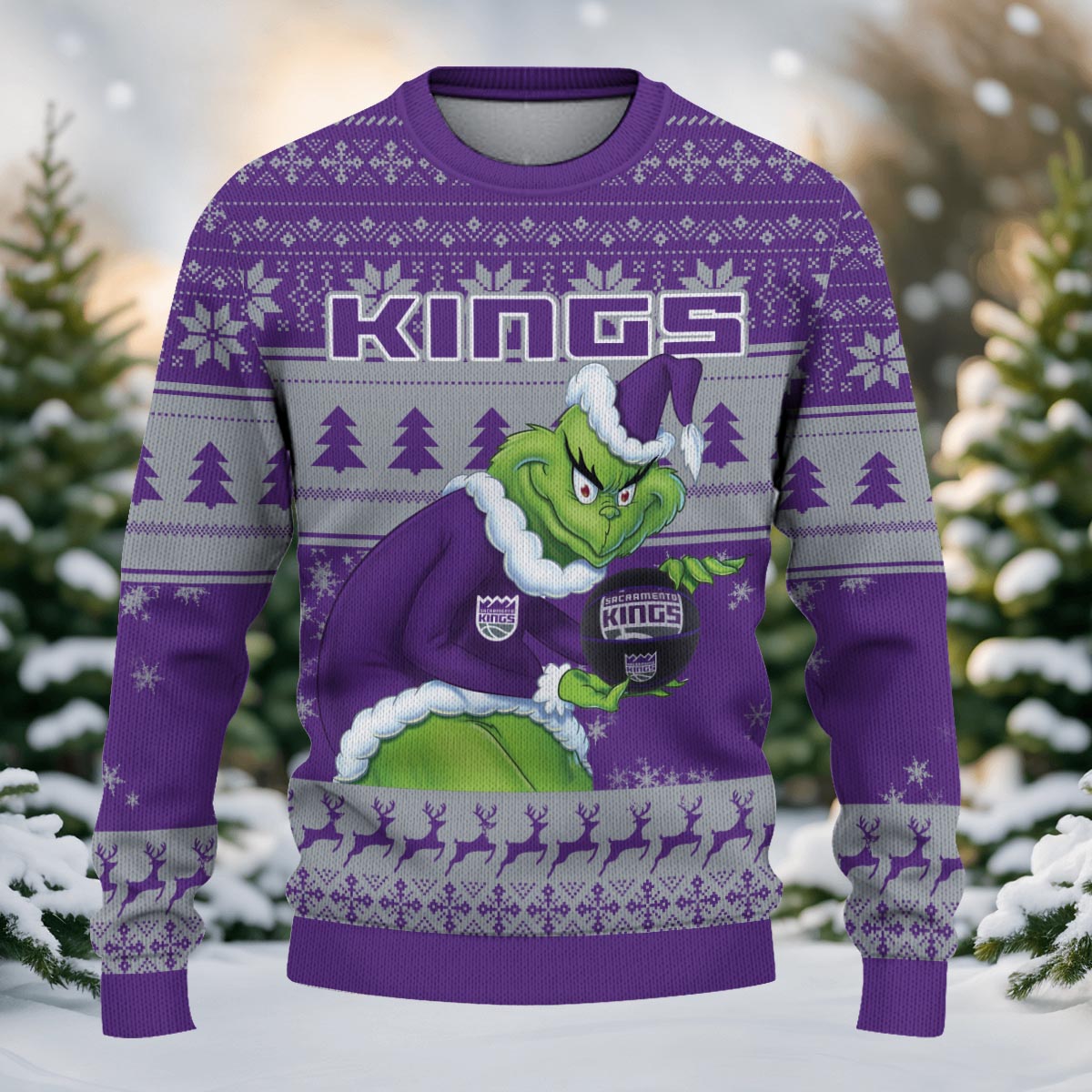 Sportswearmerch Sacramento Kings NBA x Grinch Christmas Ugly Sweater For Fans