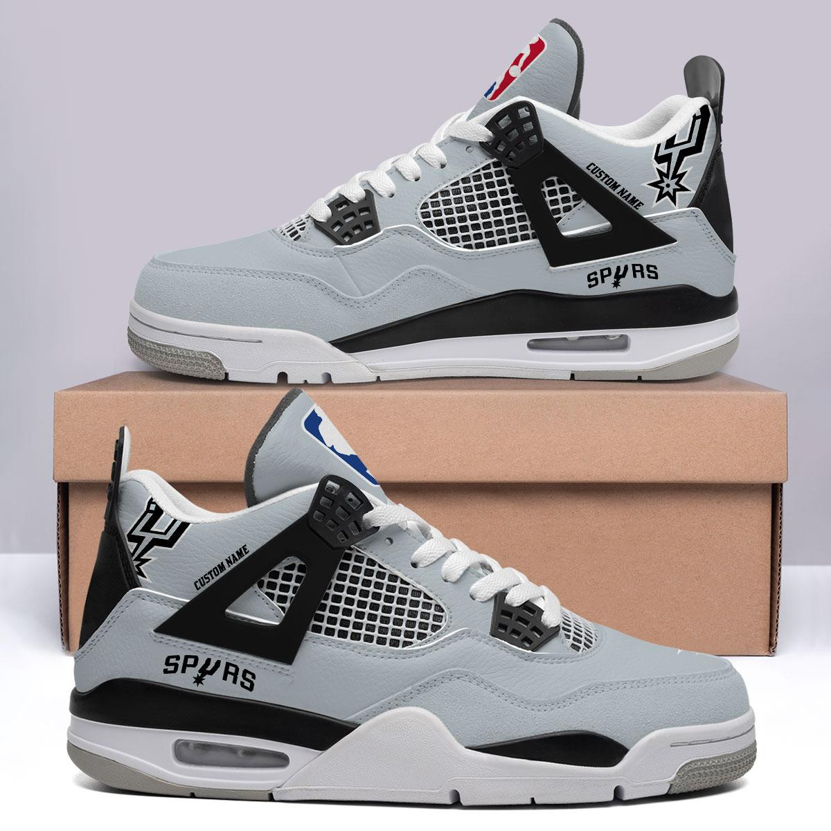 Sportswearmerch San Antonio Spurs NBA Air Jordan 4 SnAJ4 Sneakers Shoes For Men And Women