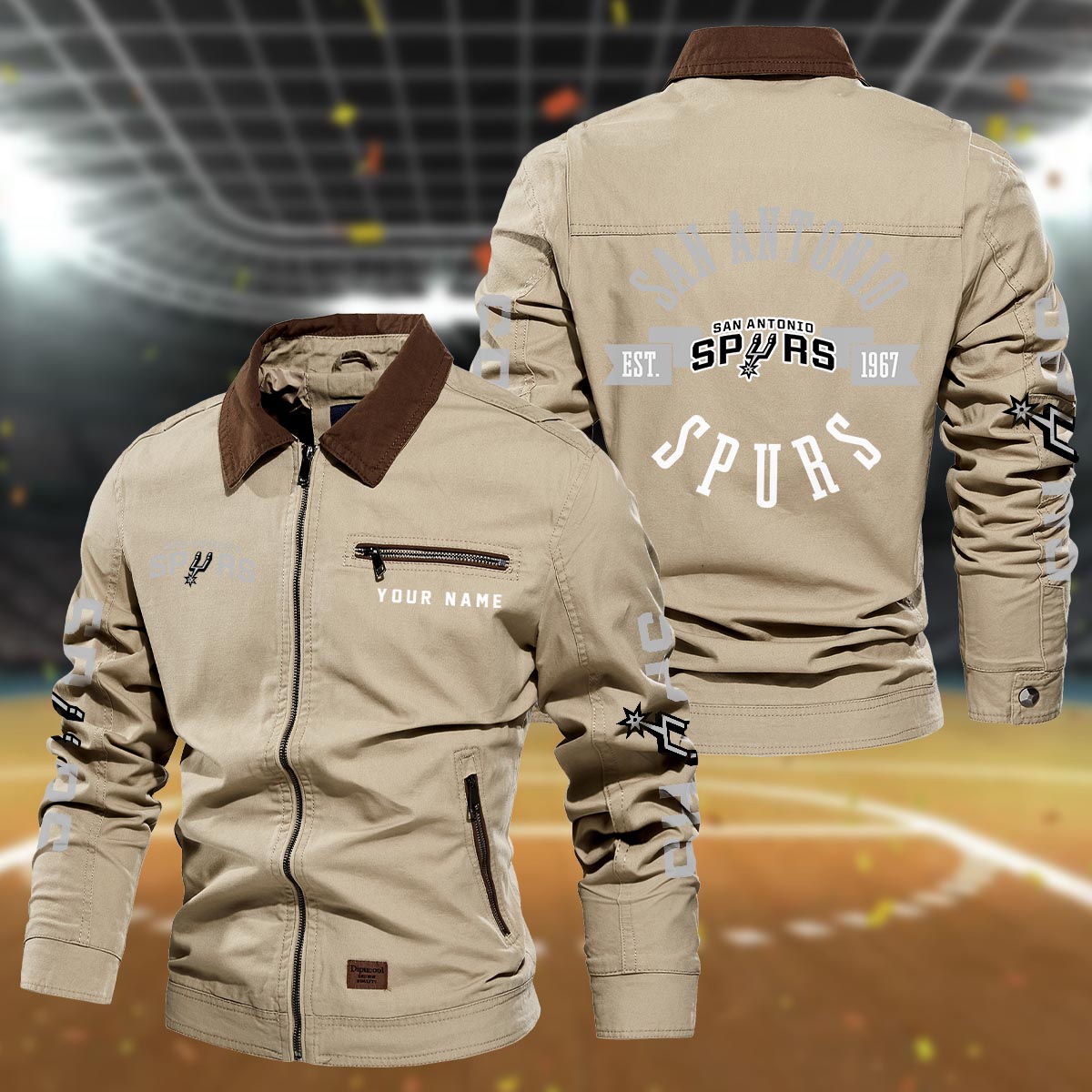 Sportswearmerch San Antonio Spurs NBA Lapel Jacket For Fan