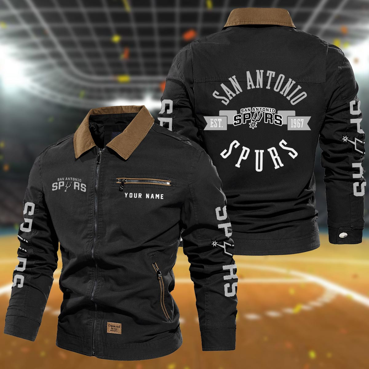 Sportswearmerch San Antonio Spurs NBA Lapel Jacket For Fan