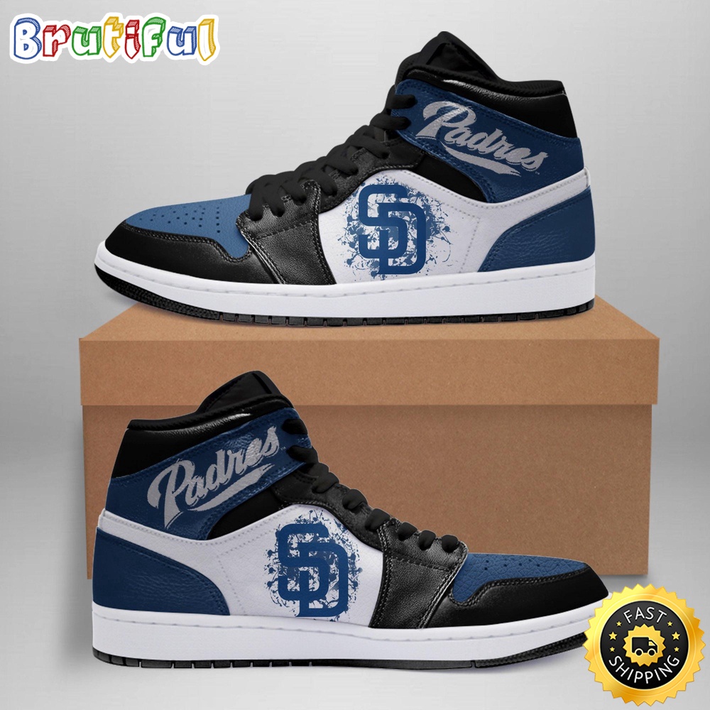 Sportswearmerch San Diego Padres MLB AJ1 High Sneakers Shoes For Men And Women