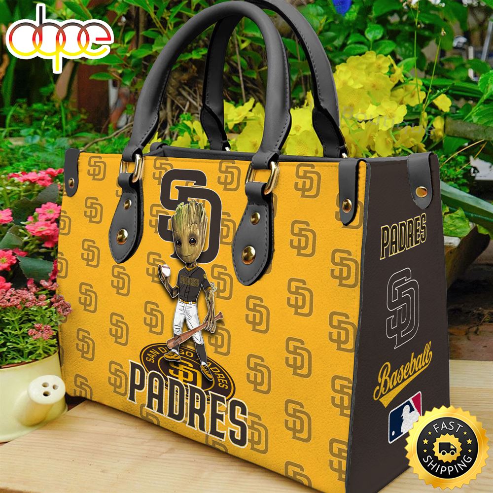 Sportswearmerch San Diego Padres MLB Groot Women Leather Hand Bag For Fan