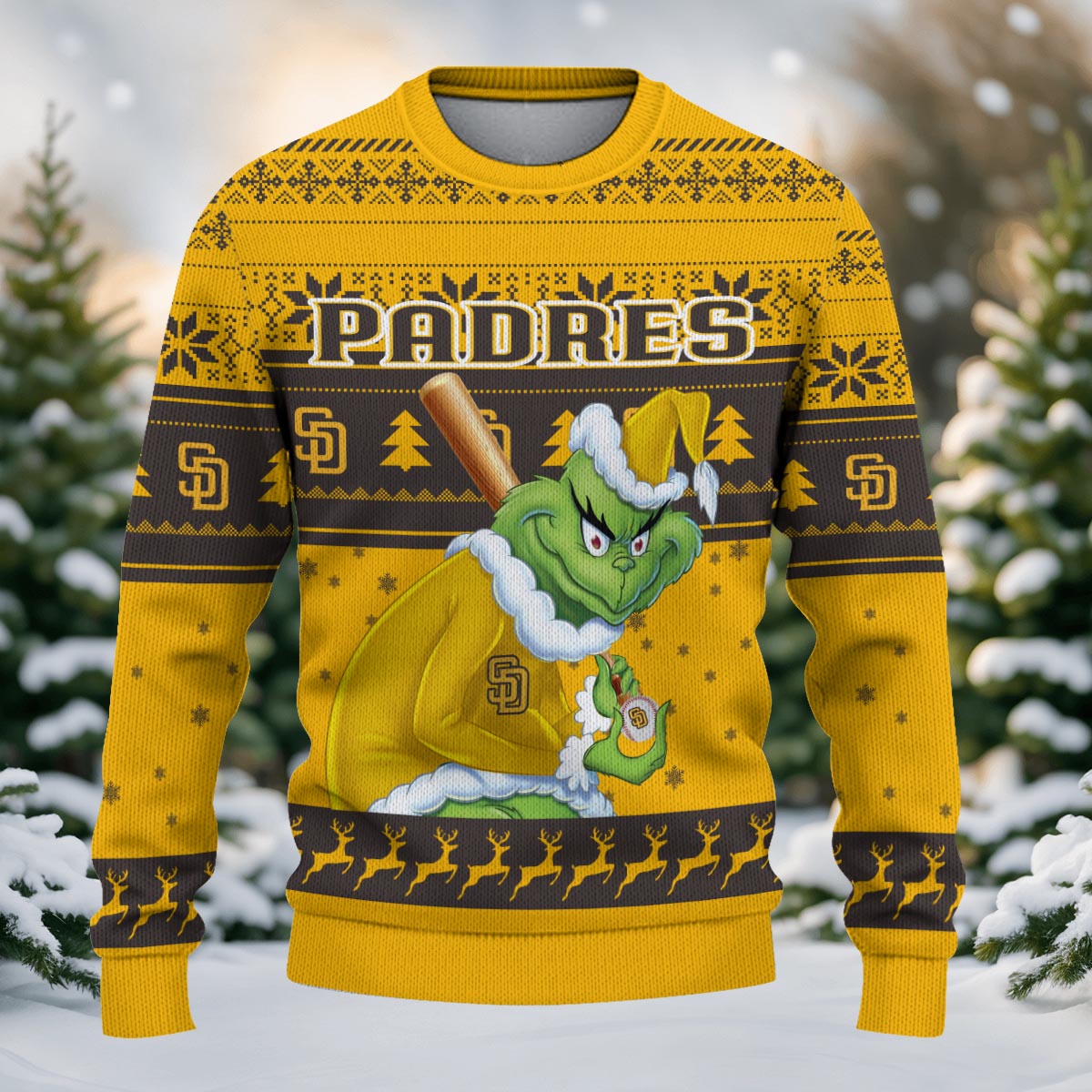 Sportswearmerch San Diego Padres MLB x Grinch Christmas Ugly Sweater For Fans