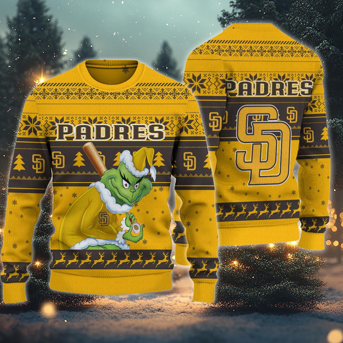 Sportswearmerch San Diego Padres MLB x Grinch Christmas Ugly Sweater For Fans