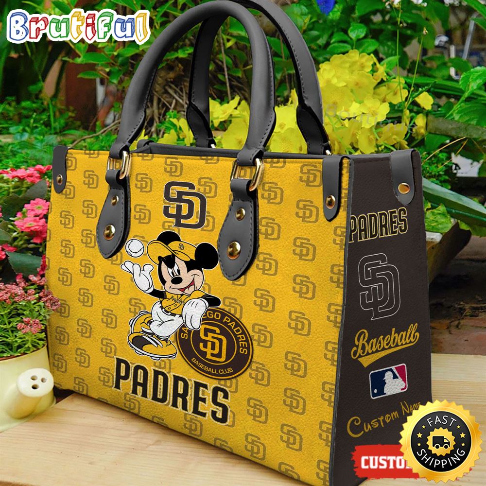 Sportswearmerch San Diego Padres MLB x Mickey Leather Handbag For Fan