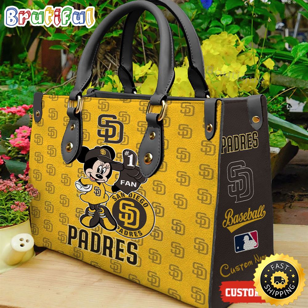 Sportswearmerch San Diego Padres MLB x Minnie Leather Handbag For Fan