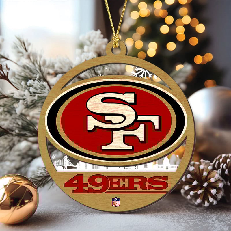 Sportswearmerch San Francisco 49ers NFL Acrylic Mix Wooden Ornament Gift For Fans