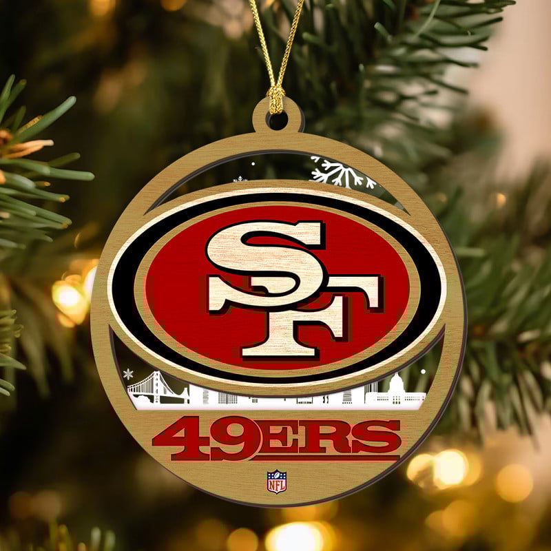 Sportswearmerch San Francisco 49ers NFL Acrylic Mix Wooden Ornament Gift For Fans