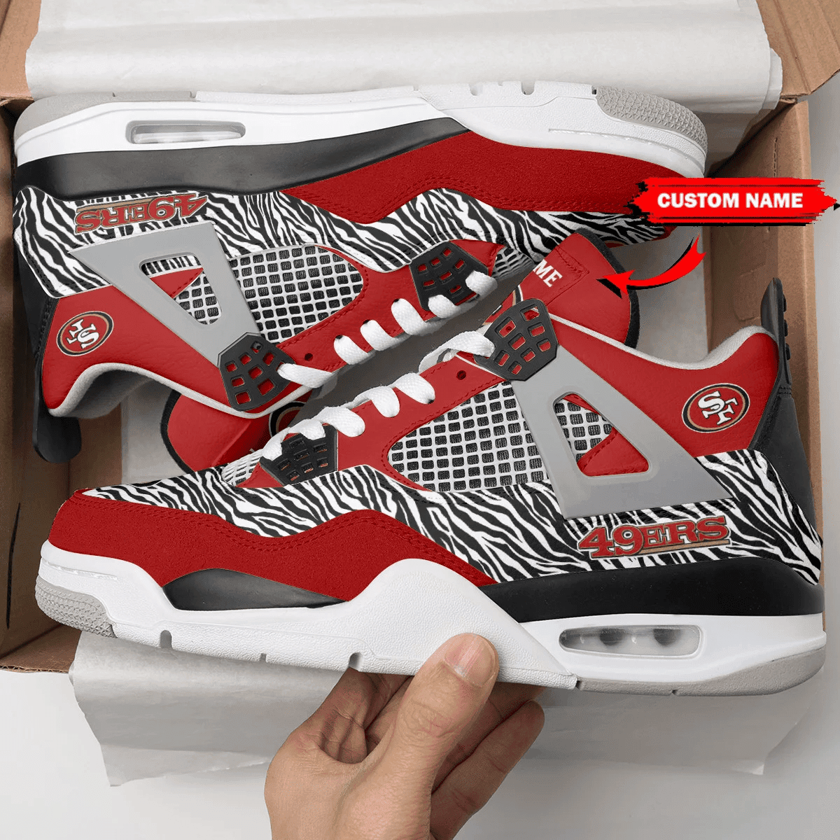 Sportswearmerch San Francisco 49ers NFL  AJ4 Sneakers Shoes For Men And Women