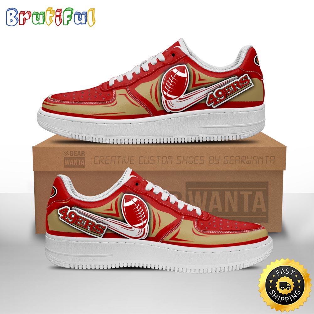 Sportswearmerch San Francisco 49ers NFL Air Low-Top Sneakers Shoes For Men And Women