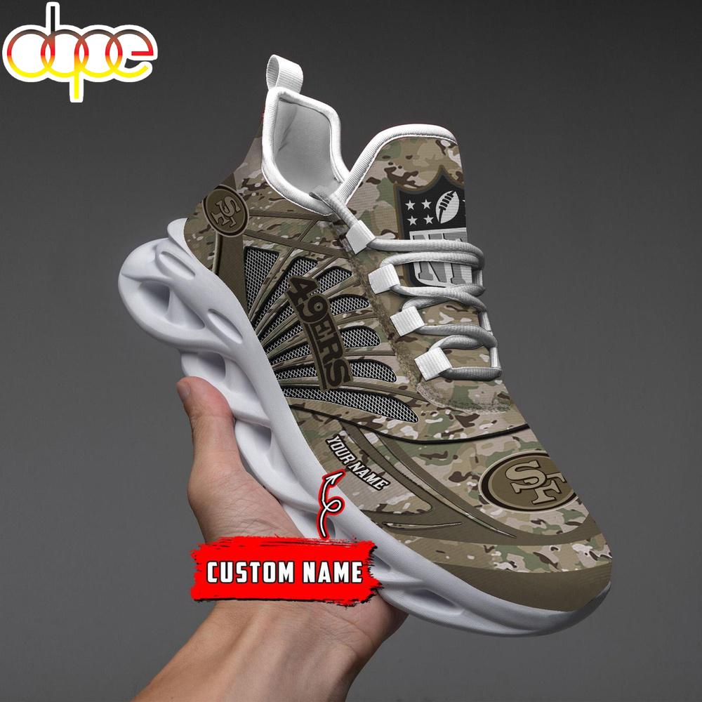 Sportswearmerch San Francisco 49ers NFL Camo Veteran Day Max Soul Shoes Sneakers For Men And Women