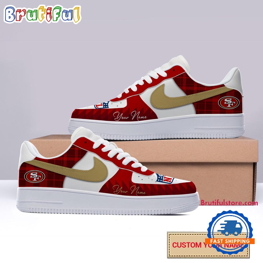 Sportswearmerch San Francisco 49ers NFL Christmas Logo Pattern Custom Air Low-Top Shoes For Men And Women