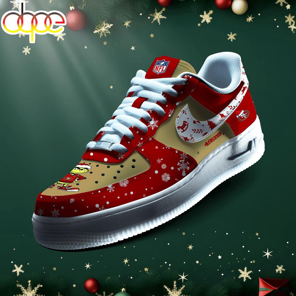 Sportswearmerch San Francisco 49ers NFL Grinch Merry Christmas Air Low-Top Sneakers Shoes For Men And Women