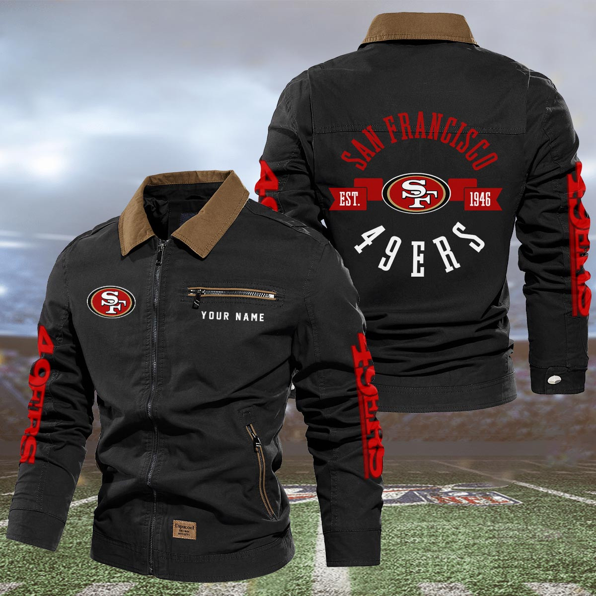 Sportswearmerch San Francisco 49ers NFL Lapel Jacket For Fan