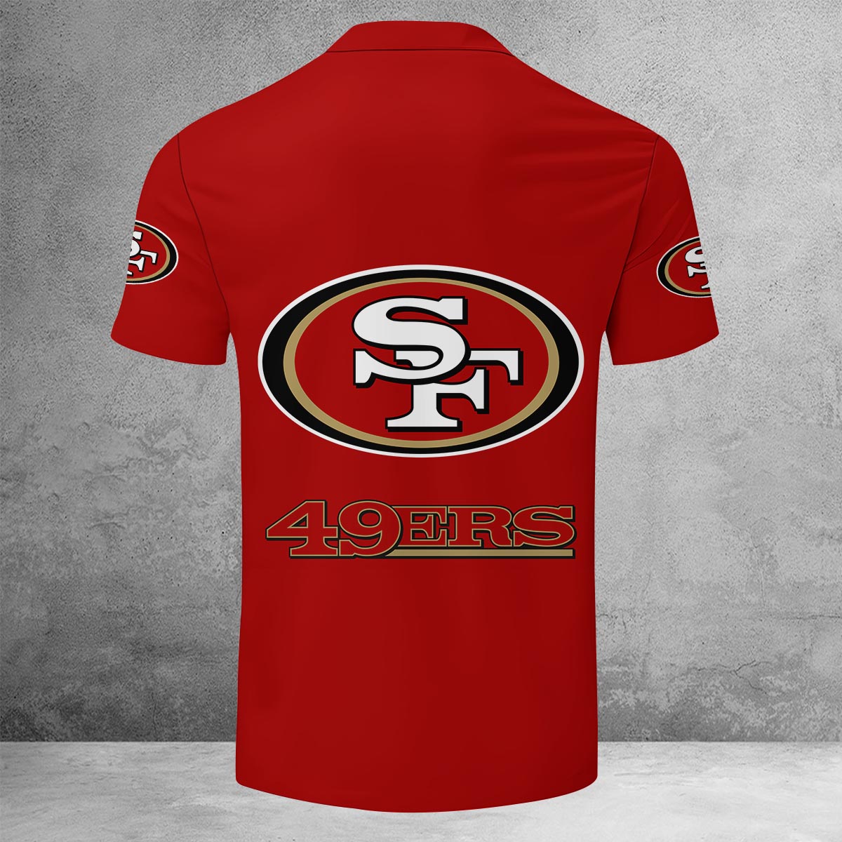 Sportswearmerch San Francisco 49ers NFL Lapel Zip Polo Shirt For Fan