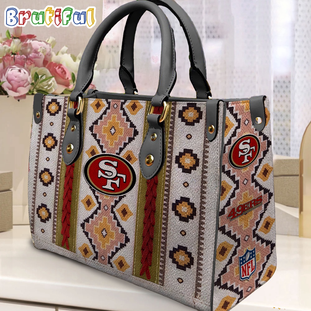 Sportswearmerch San Francisco 49ers NFL Native American Pattern Leather Bag For Fan