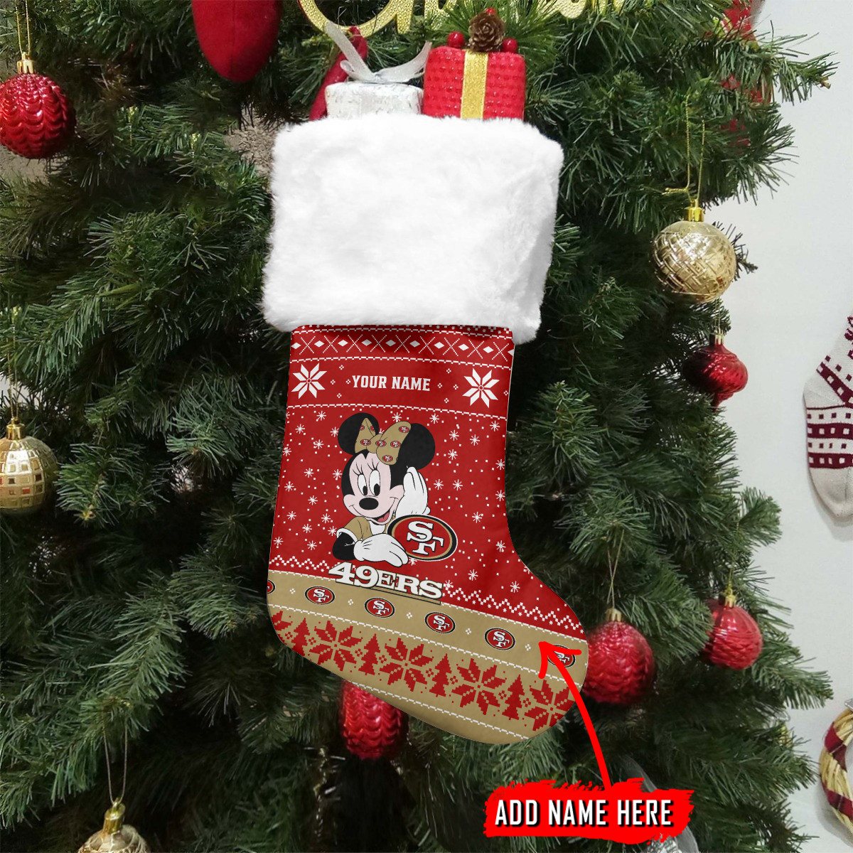 Sportswearmerch San Francisco 49ers NFL Personalized Christmas Socks For Fan