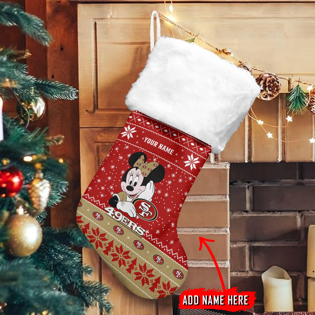 Sportswearmerch San Francisco 49ers NFL Personalized Christmas Socks For Fan