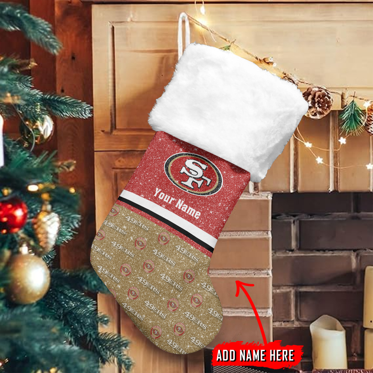 Sportswearmerch San Francisco 49ers NFL Personalized Christmas Socks For Fan