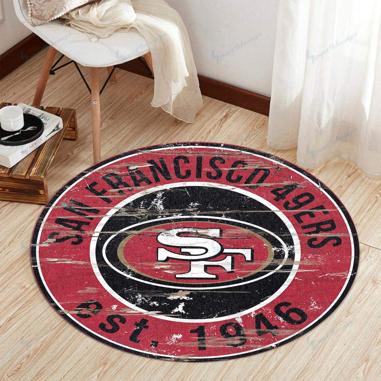 Sportswearmerch San Francisco 49ers NFL Round Rug For Fan