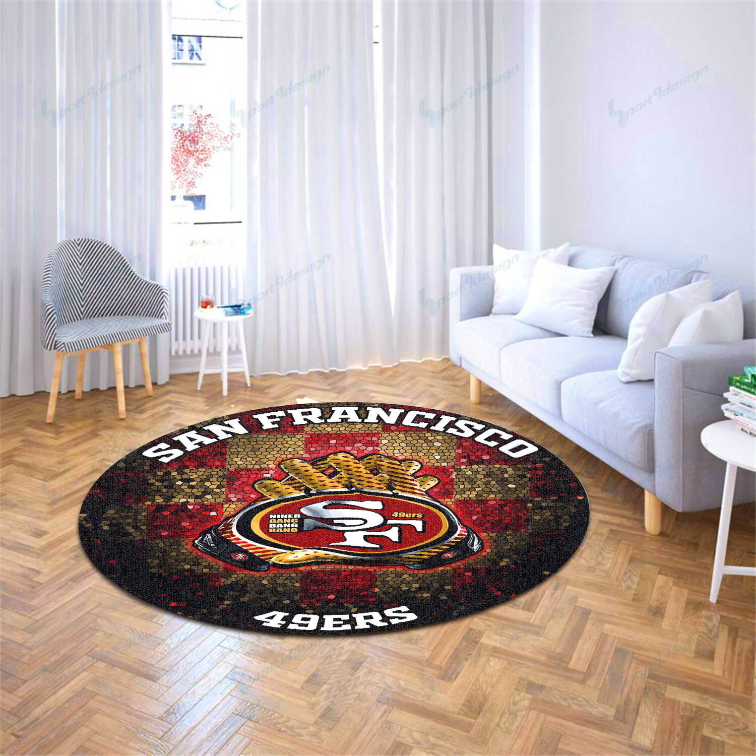 Sportswearmerch San Francisco 49ers NFL Round Rug For Fan