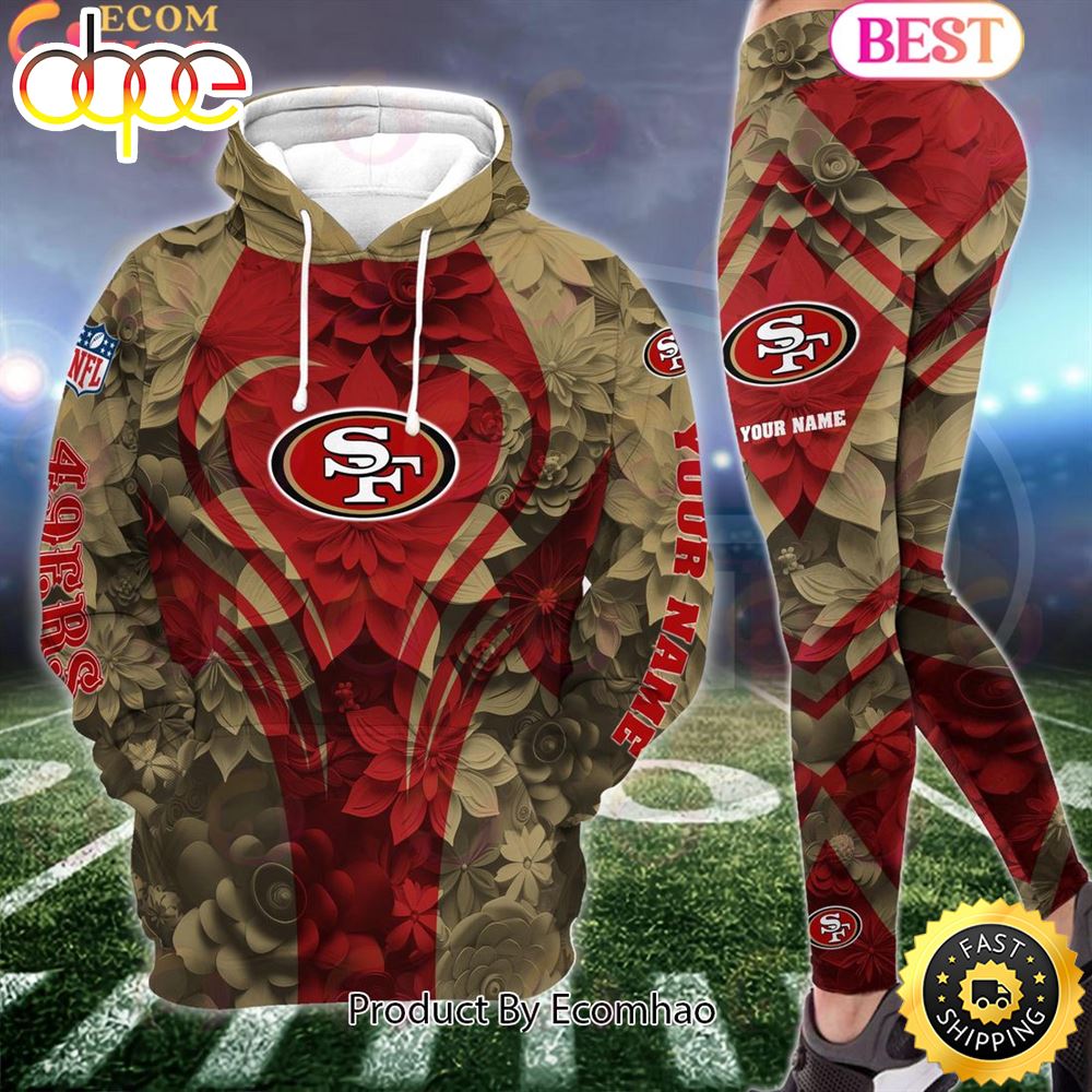 Sportswearmerch San Francisco 49ers NFL Special Flowers Design Hoodie And Leggings For Fan