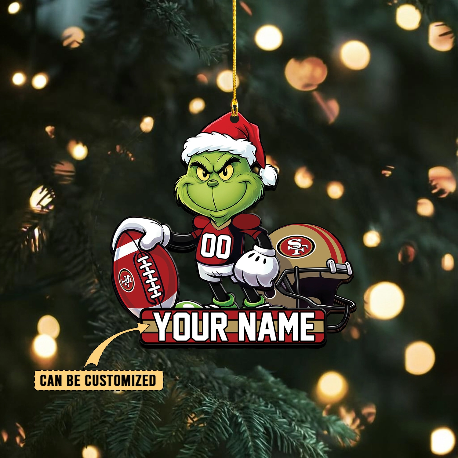 Sportswearmerch San Francisco 49ers NFL The Grinch x Christmas Acrylic Ornament Gift For Fan