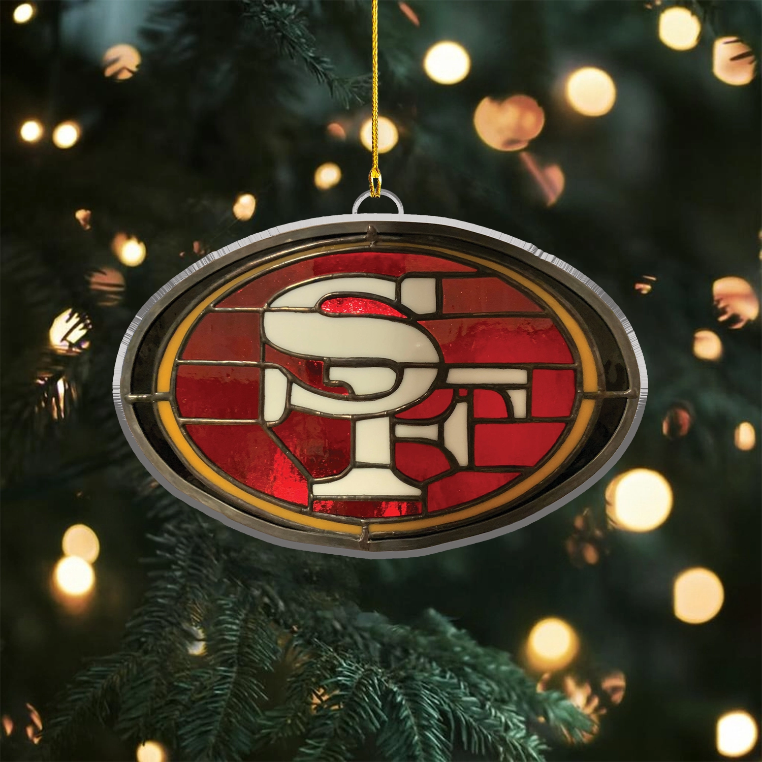Sportswearmerch San Francisco 49ers NFL x Christmas Acrylic Ornament Gift For Fans