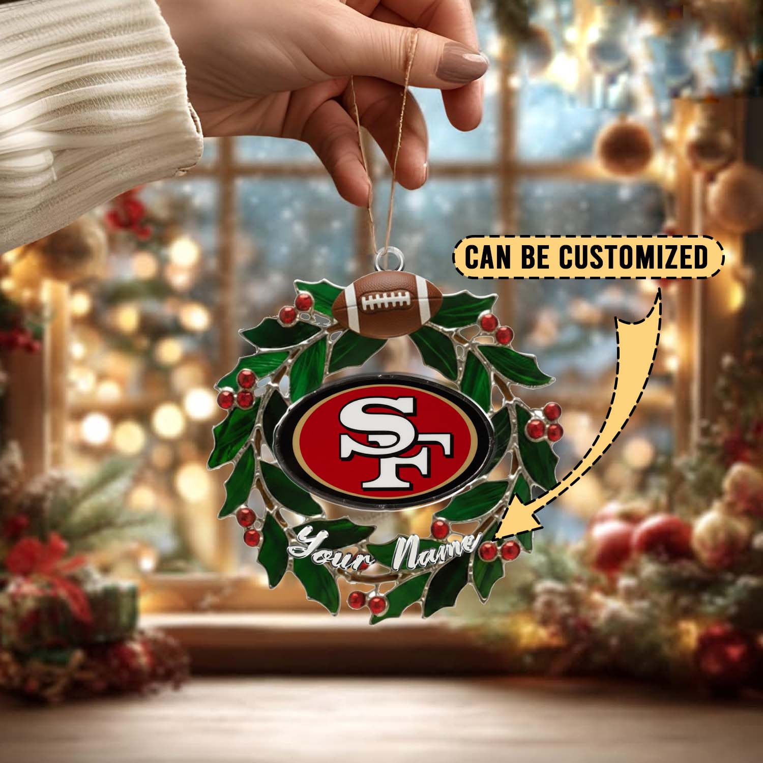 Sportswearmerch San Francisco 49ers NFL x Christmas Acrylic Ornament Gift For Fans