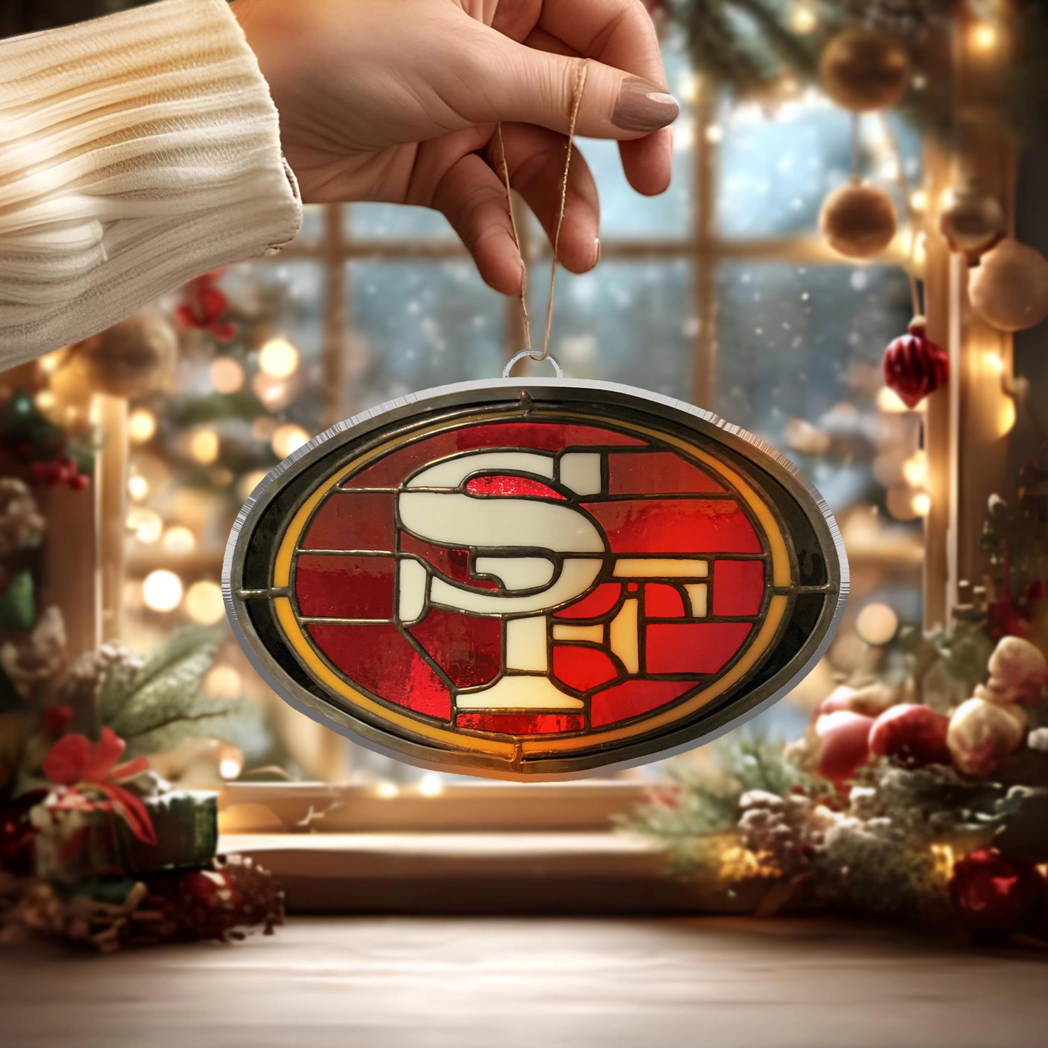 Sportswearmerch San Francisco 49ers NFL x Christmas Acrylic Ornament Gift For Fans