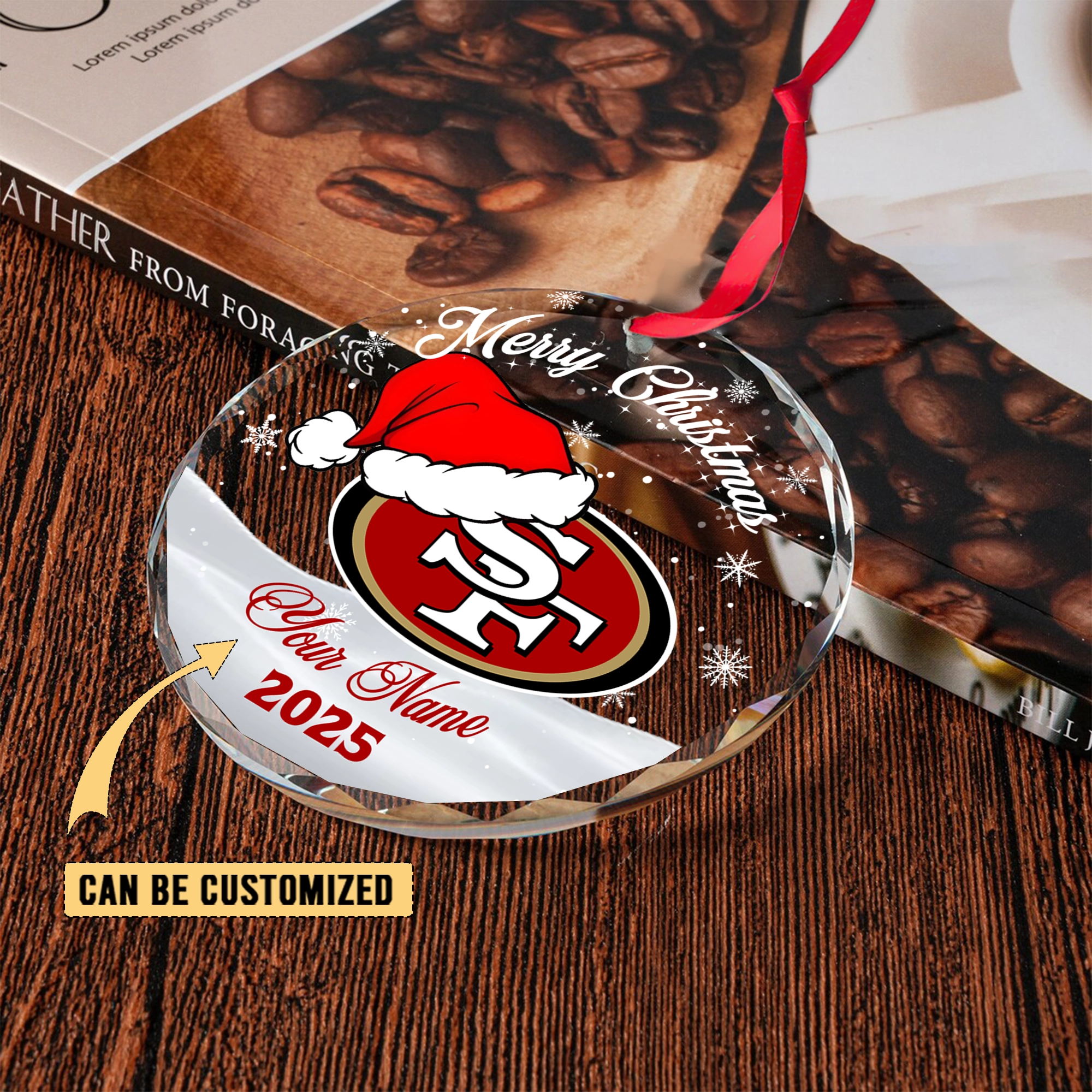 Sportswearmerch San Francisco 49ers NFL x Christmas Glass Ornament Gift For Fan