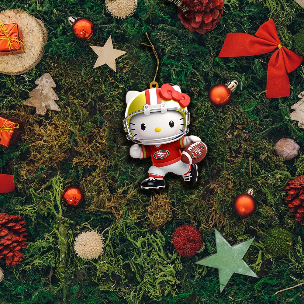 Sportswearmerch San Francisco 49ers NFL x Hello Kitty Personalized Acrylic Ornament Gift For Fans