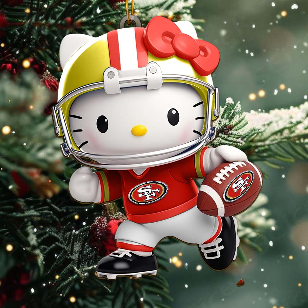 Sportswearmerch San Francisco 49ers NFL x Hello Kitty Personalized Acrylic Ornament Gift For Fans