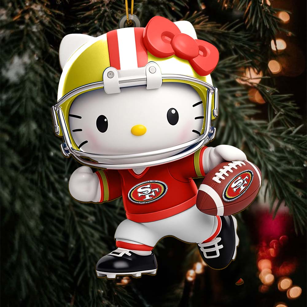 Sportswearmerch San Francisco 49ers NFL x Hello Kitty Personalized Acrylic Ornament Gift For Fans