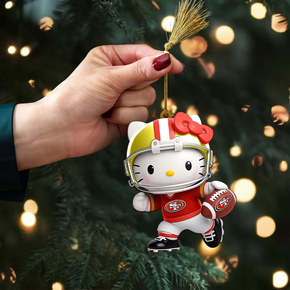 Sportswearmerch San Francisco 49ers NFL x Hello Kitty Personalized Acrylic Ornament Gift For Fans