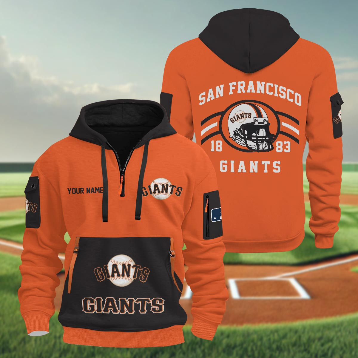 Sportswearmerch San Francisco Giants MLB Half Zip Hoodie Personalized For Fan