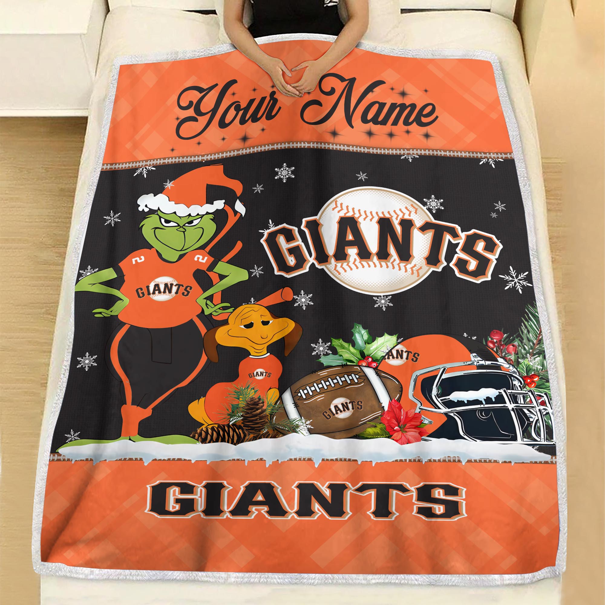 Sportswearmerch San Francisco Giants MLB x Grinch Christmas Fleece Blanket For Fan