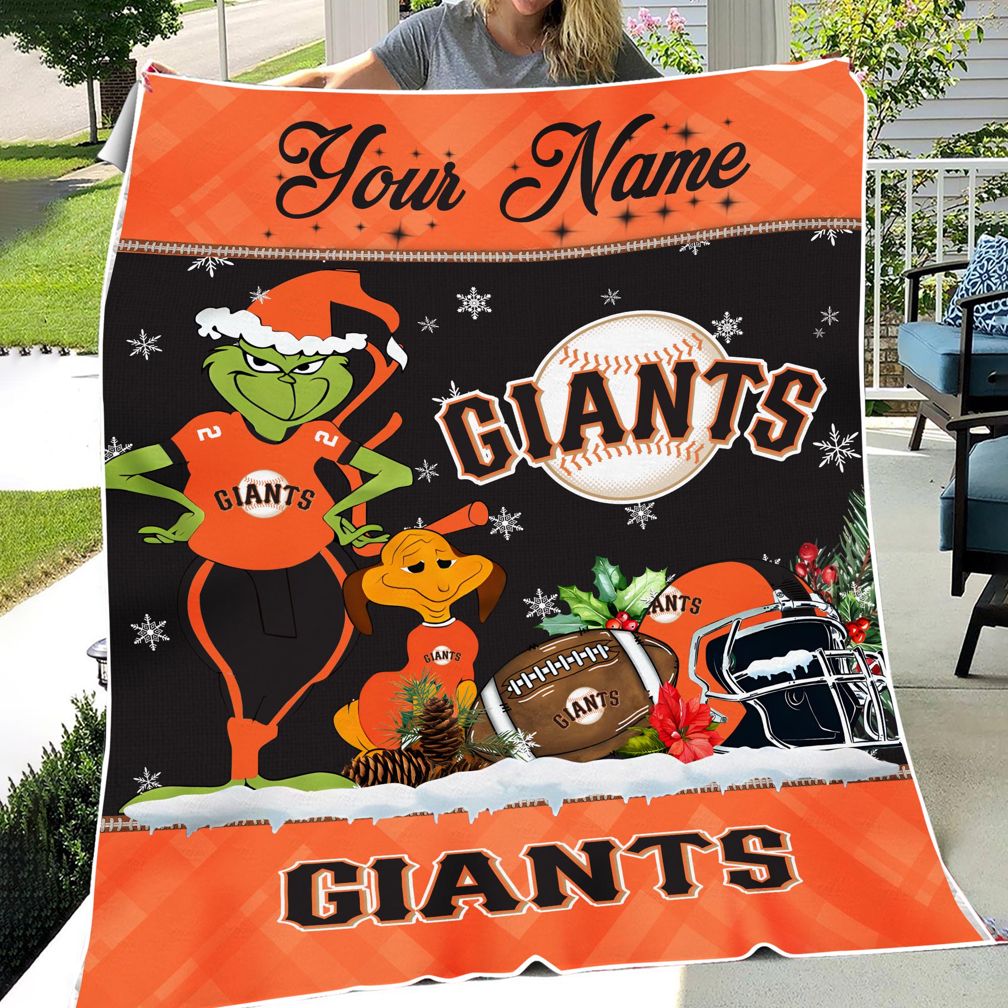 Sportswearmerch San Francisco Giants MLB x Grinch Christmas Fleece Blanket For Fan