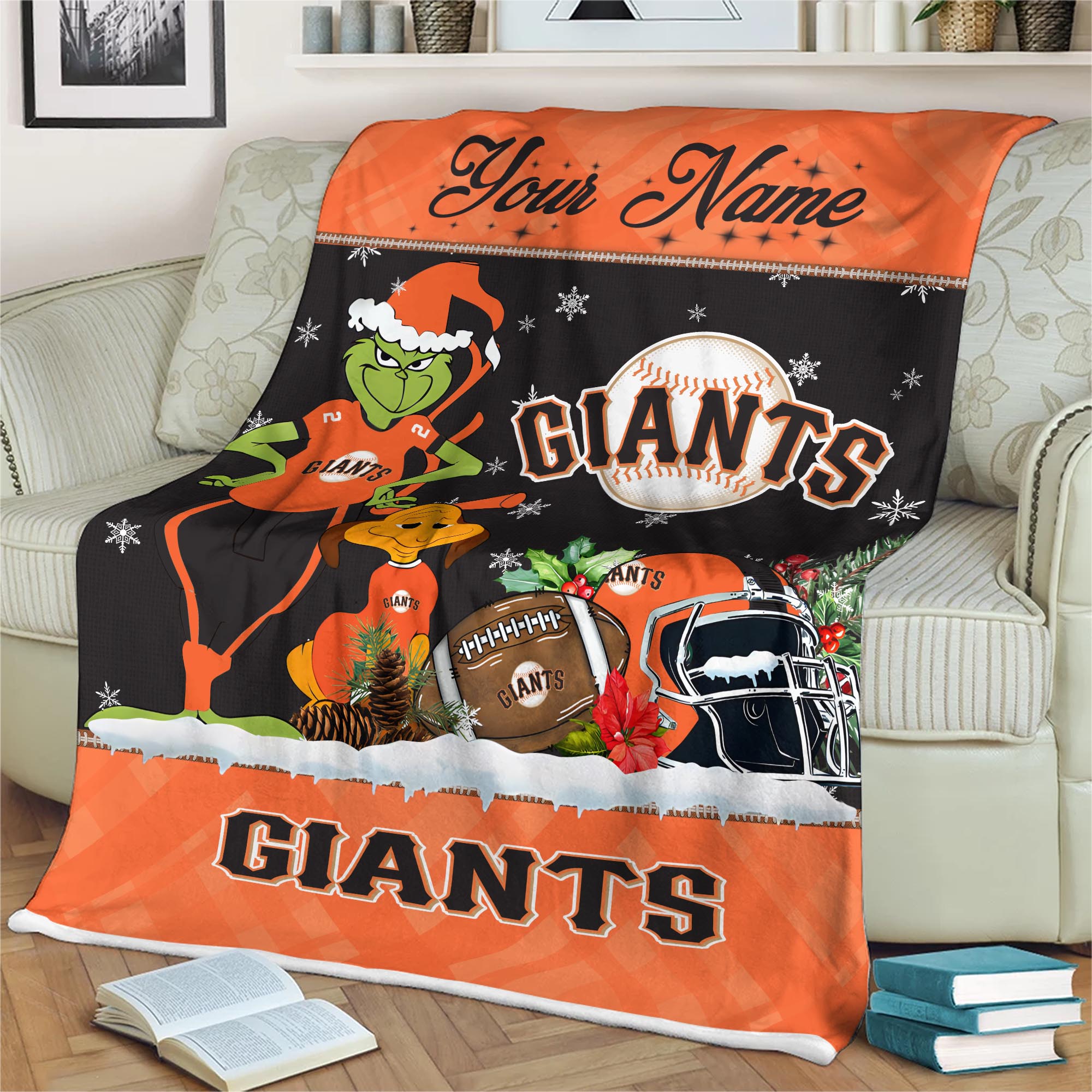Sportswearmerch San Francisco Giants MLB x Grinch Christmas Fleece Blanket For Fan