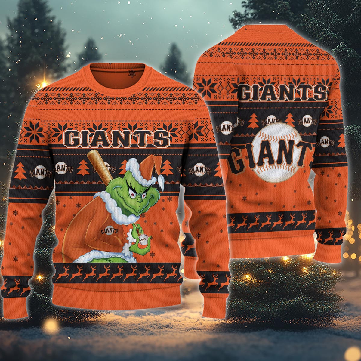 Sportswearmerch San Francisco Giants MLB x Grinch Christmas Ugly Sweater For Fans