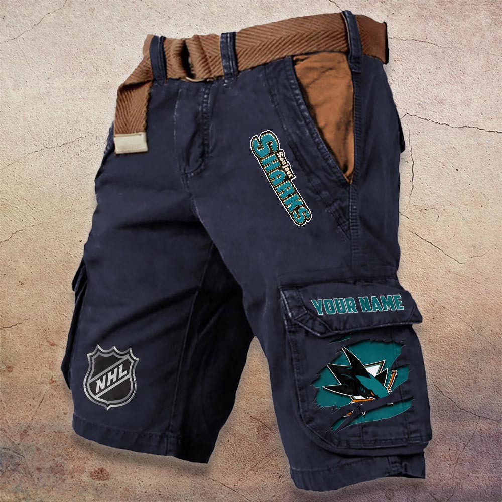 Sportswearmerch San Jose Sharks NFL Denim Short For Fan