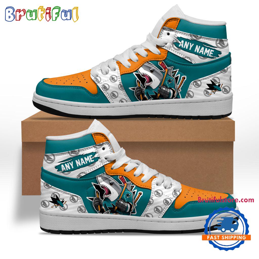 Sportswearmerch San Jose Sharks NHL AJ1 High Sneakers Shoes For Men And Women