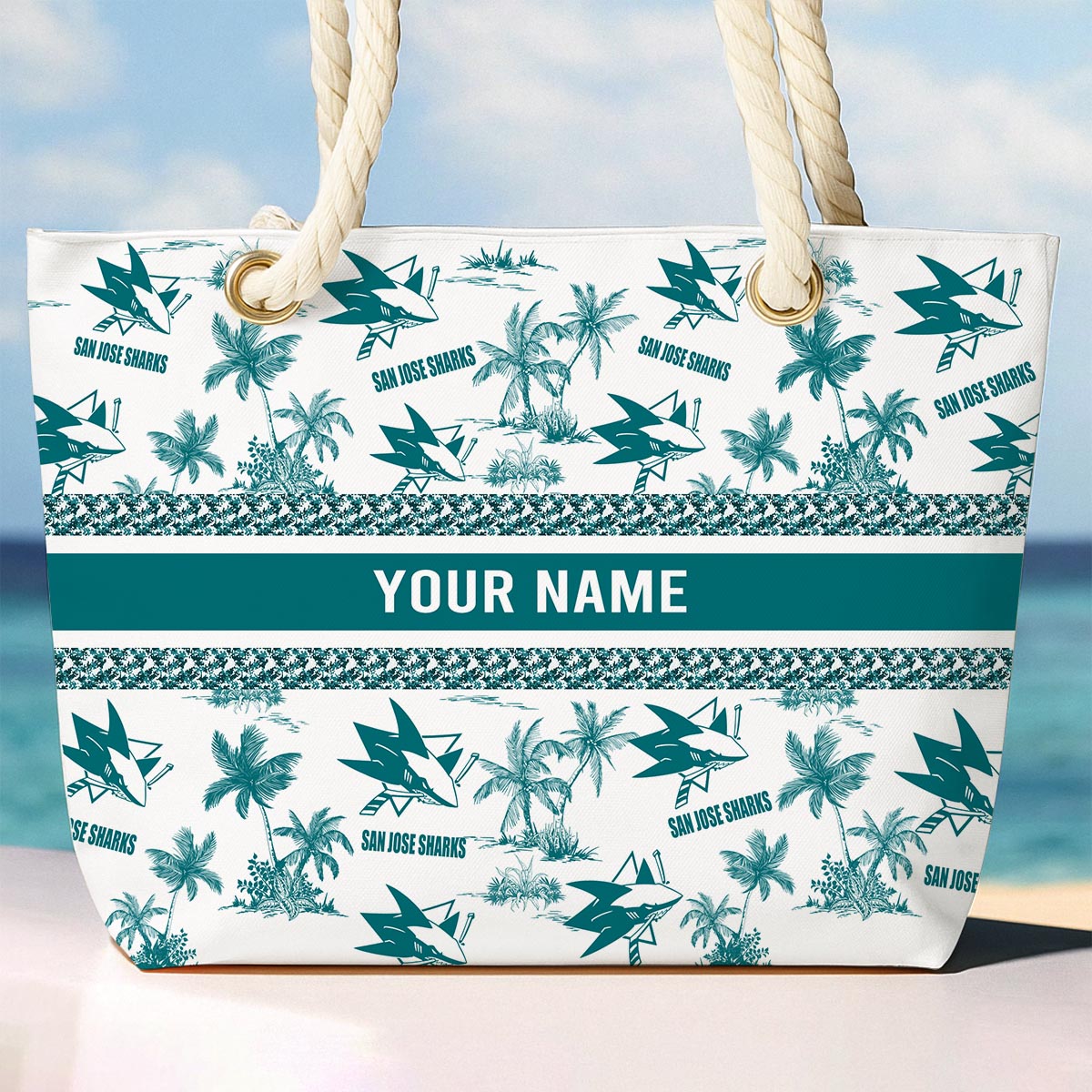 Sportswearmerch San Jose Sharks NHL Beach Bag For Fan