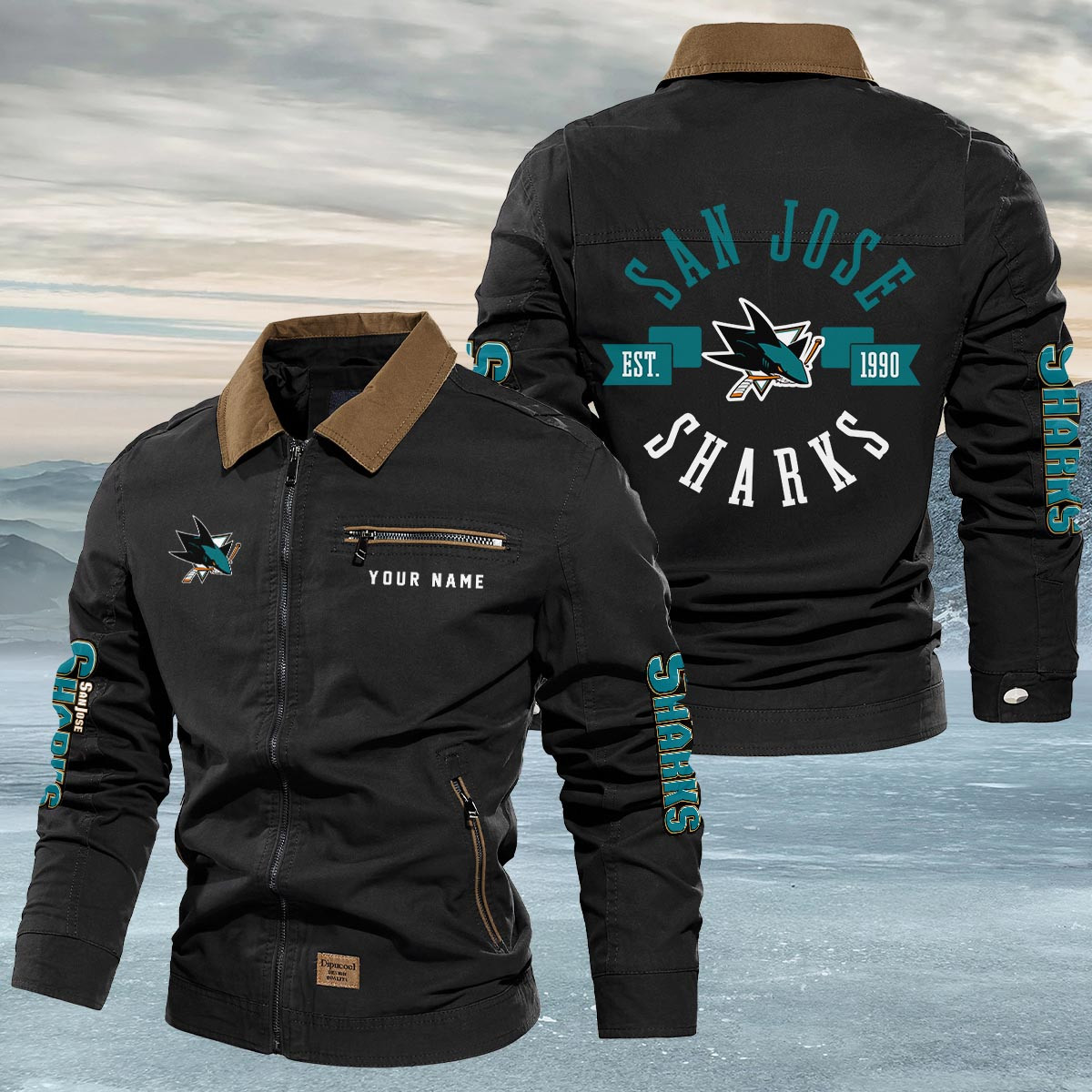 Sportswearmerch San Jose Sharks NHL Lapel Jacket For Fan