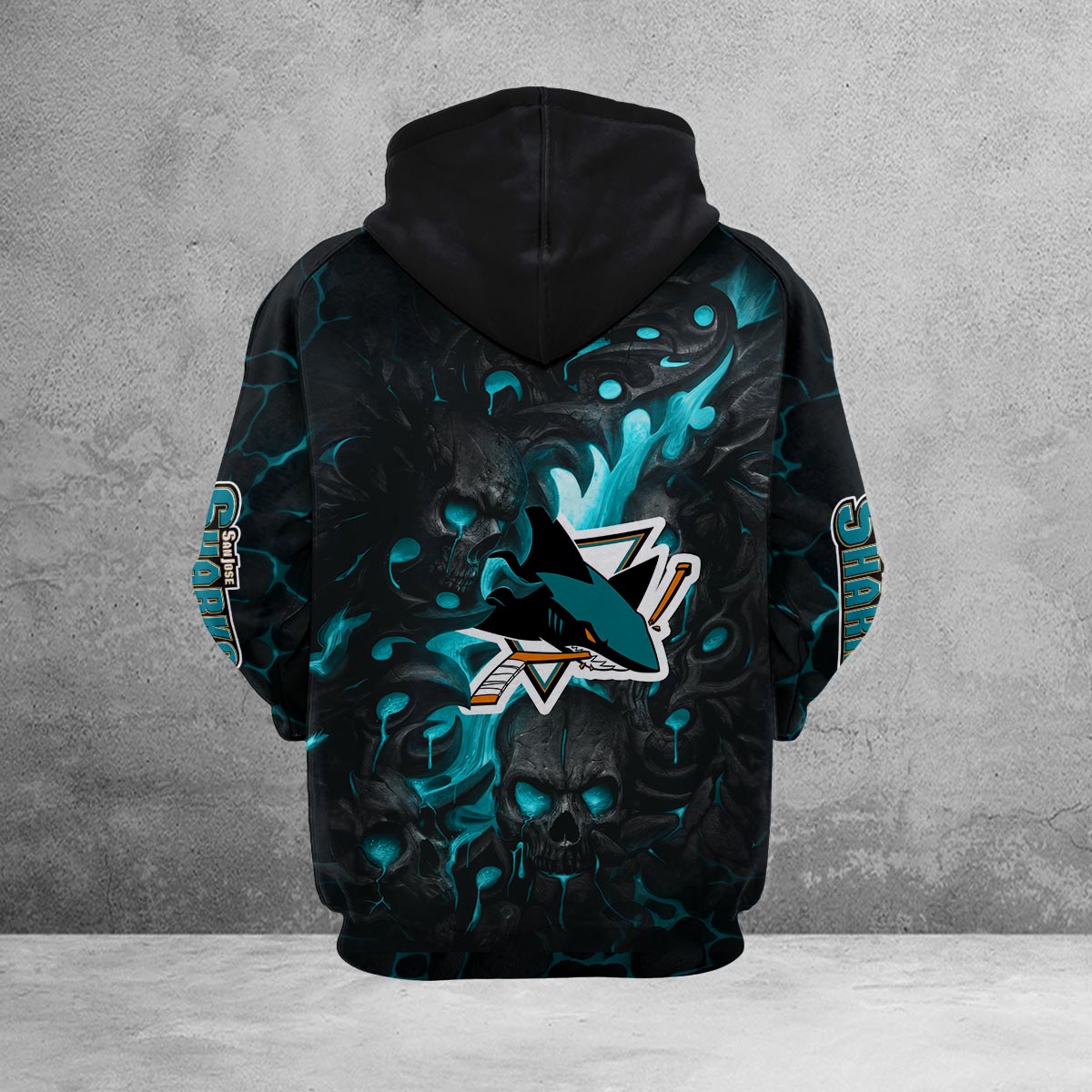 Sportswearmerch San Jose Sharks NHL Lava Skull Hoodie For Fan