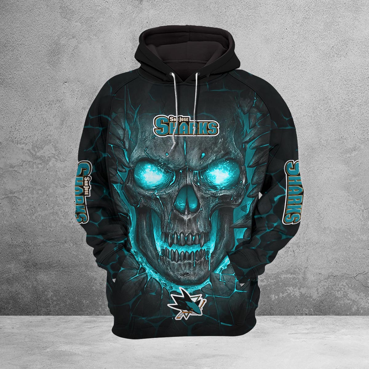 Sportswearmerch San Jose Sharks NHL Lava Skull Hoodie For Fan