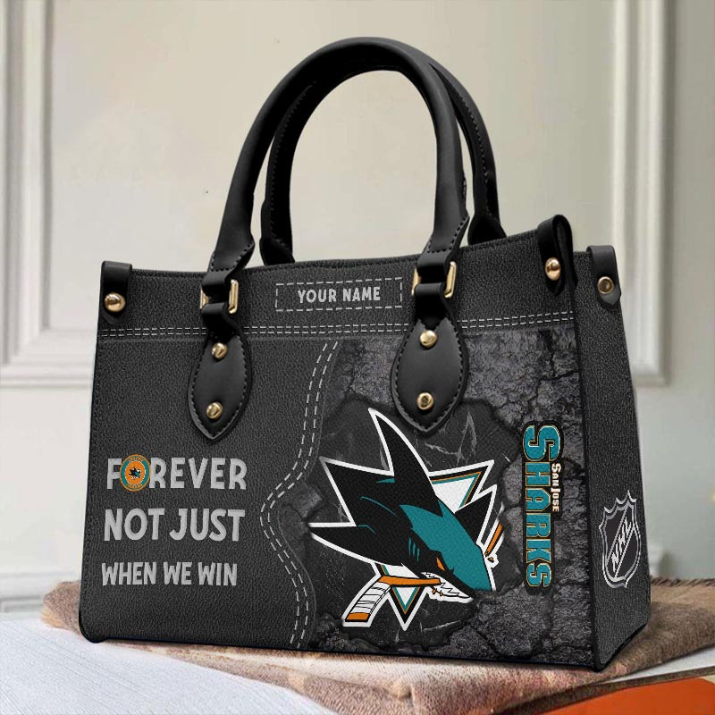 Sportswearmerch San Jose Sharks NHL Leather Handbag For Fan