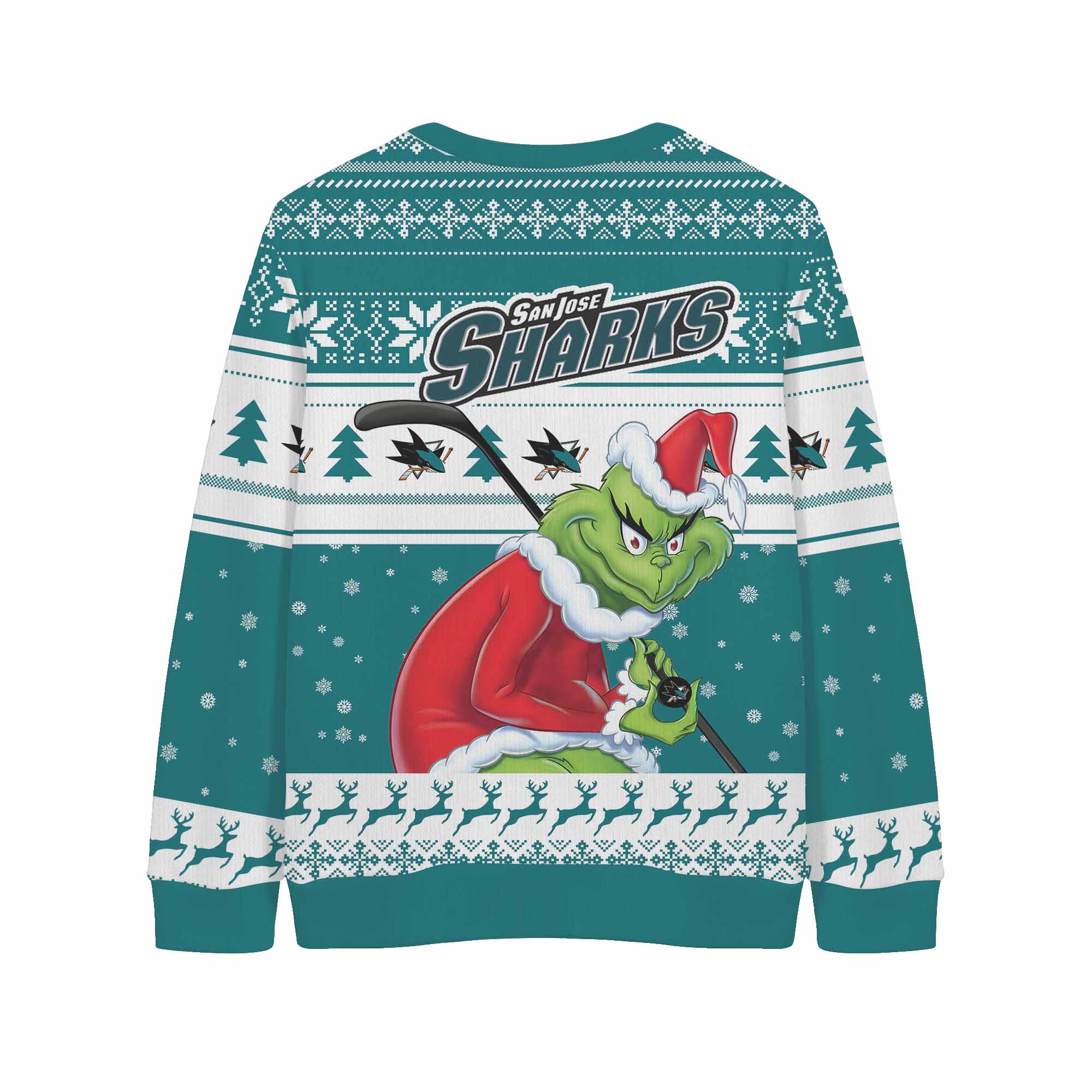 Sportswearmerch San Jose Sharks NHL x Grinch Christmas Cardigan For Fan