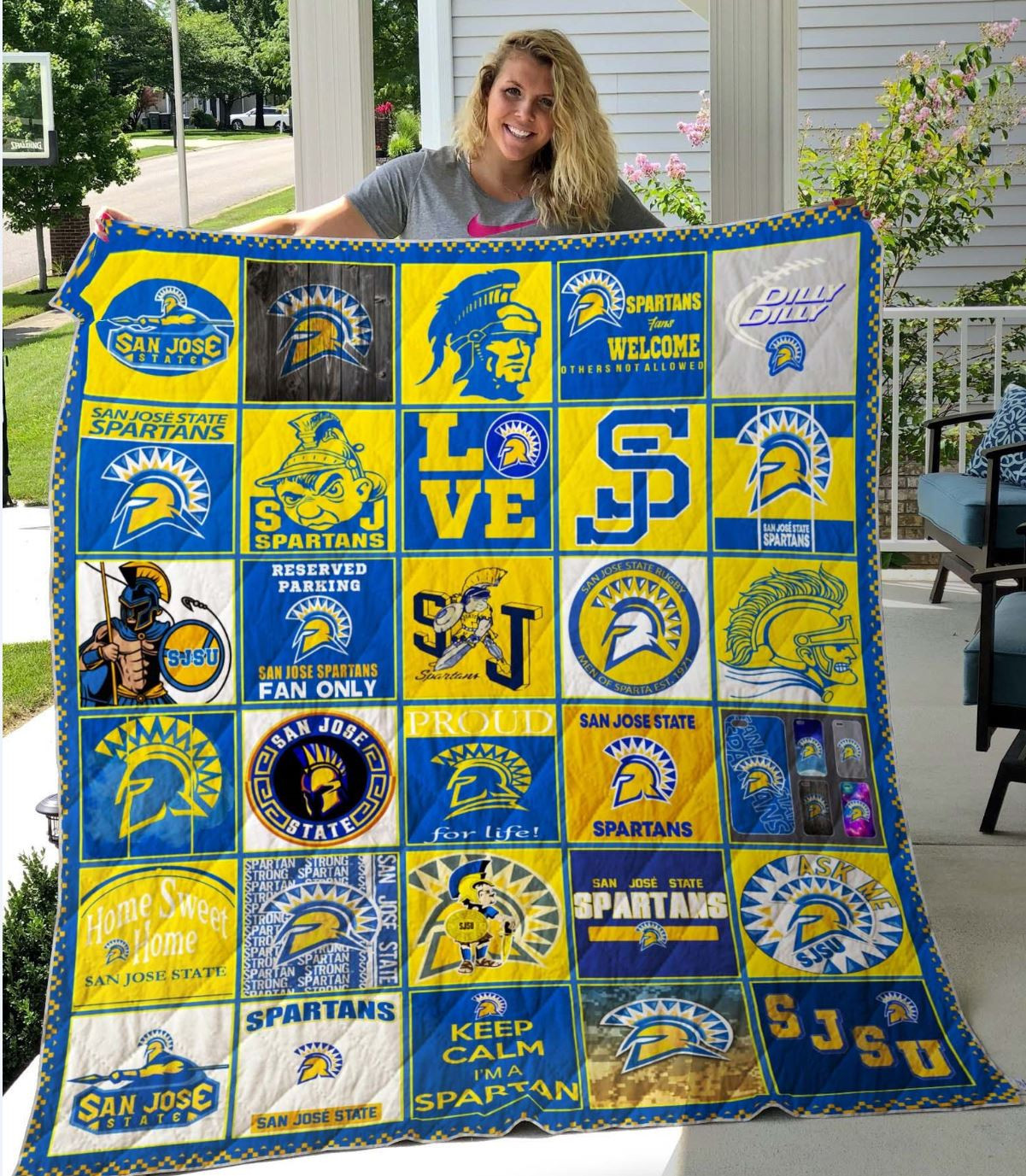 Sportswearmerch San Jose State Spartans NCAA Quilt Blanket For Fan