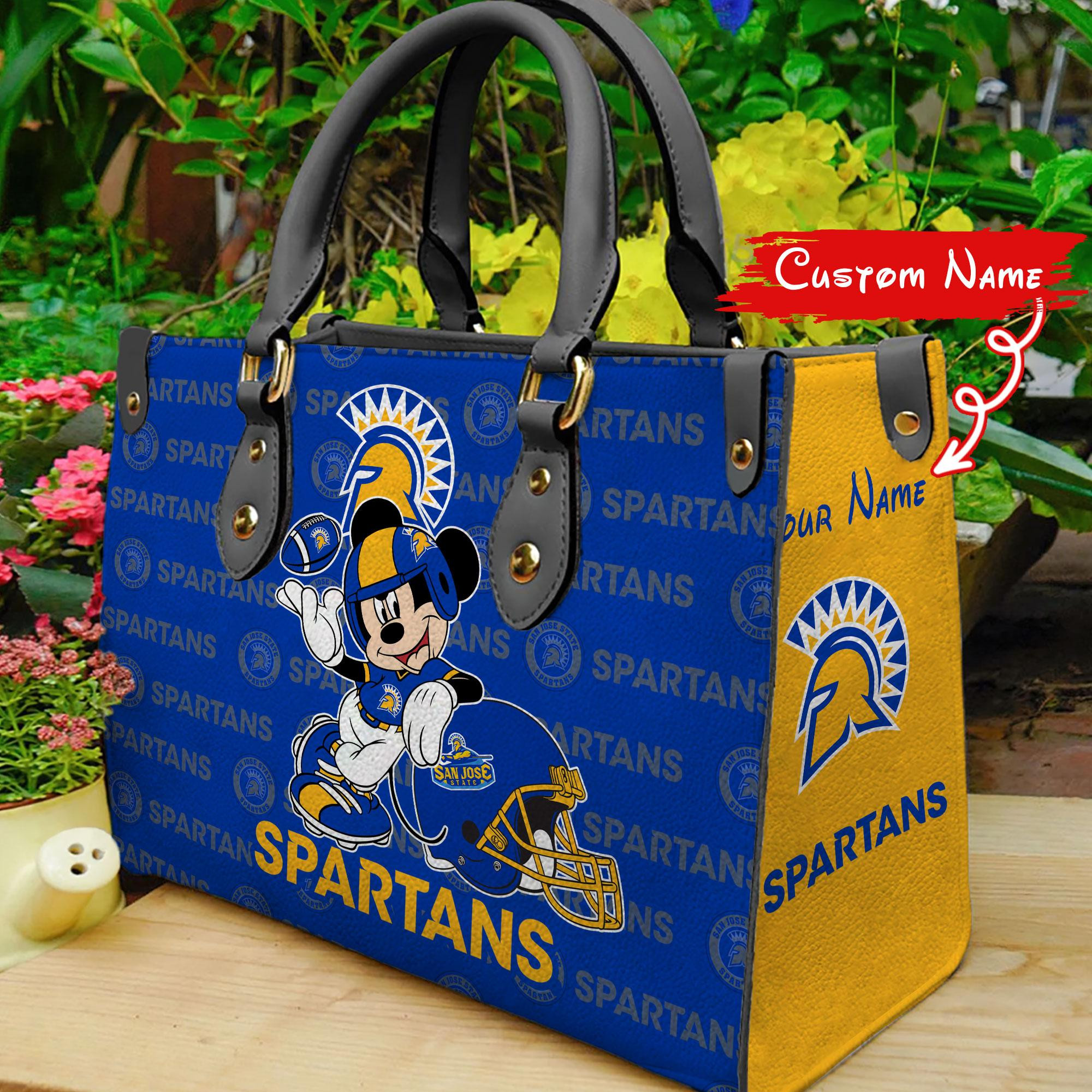 Sportswearmerch San Jose State Spartans NCAA x Mickey Women Leather Handbag For Fan